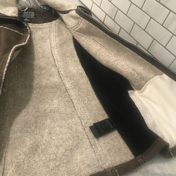 Kuhl Vest Womens Small Dani Sherpa Brown Suede Shearling Lined Jacket Fleece - Picture 9 of 13